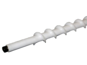 Feed Screws Close up view of a white feed screw