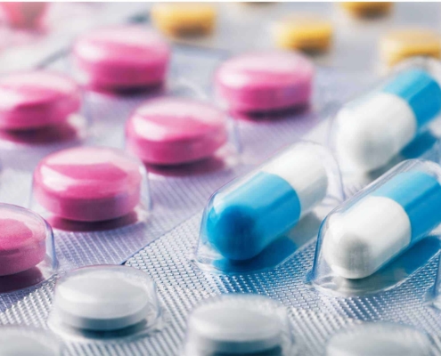 tablets and capsules in blister packaging