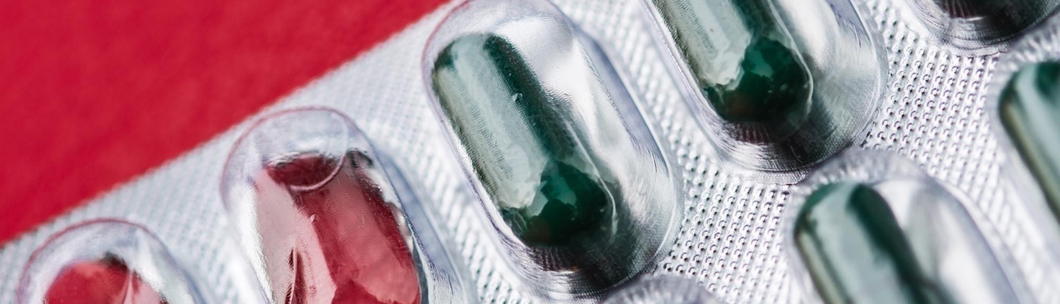Close up of pills in blister packaging